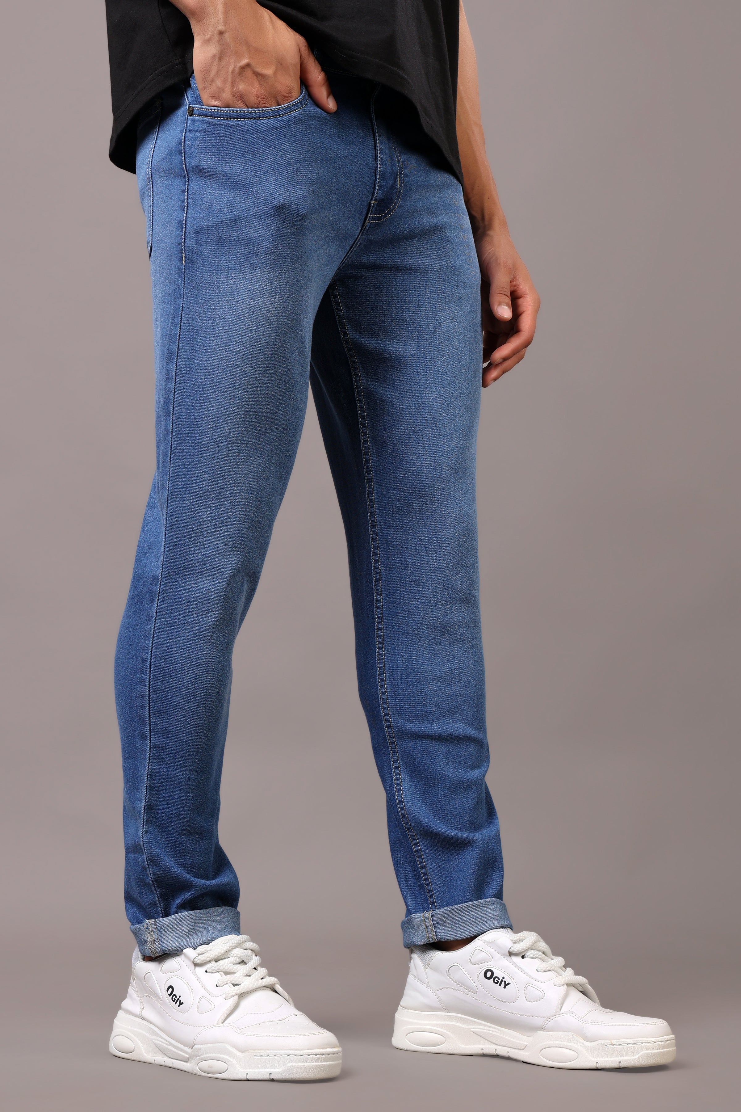 Stylox Men’s Slim Fit Mid-Rise Casual Denim Jeans - Stylox