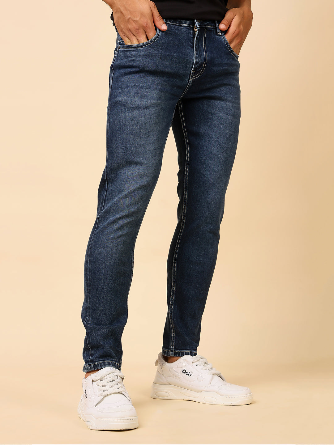 Stylox Men’s Ankle Fit Washed Jeans | Stretchable Denim Jeans for Men | Stylish Tapered Fit Casual Jeans