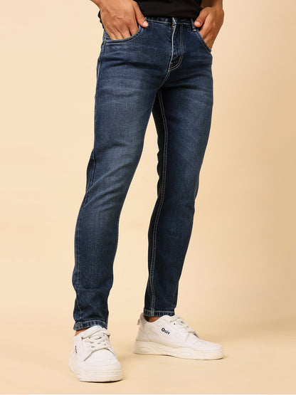 Stylox Men’s Ankle Fit Washed Jeans | Stretchable Denim Jeans for Men | Stylish Tapered Fit Casual Jeans