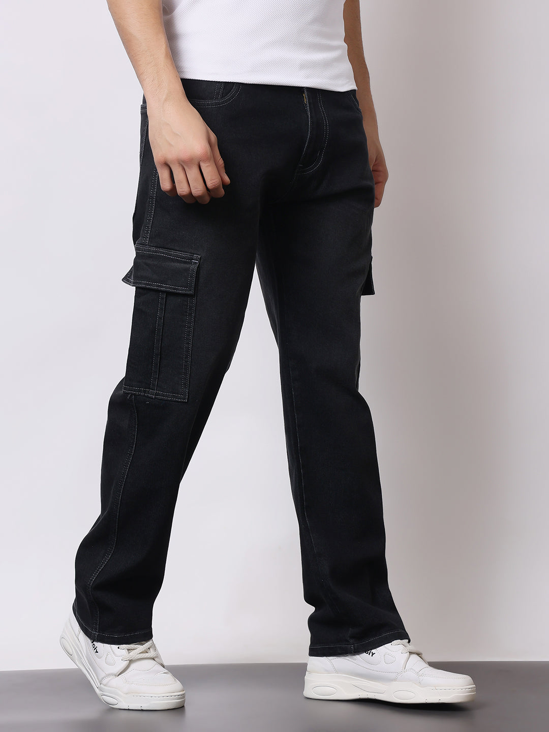 Stylox Men’s Regular Fit Cargo Jeans | Multi-Pocket Denim Cargo Pants for Casual & Streetwear Style - Stylox