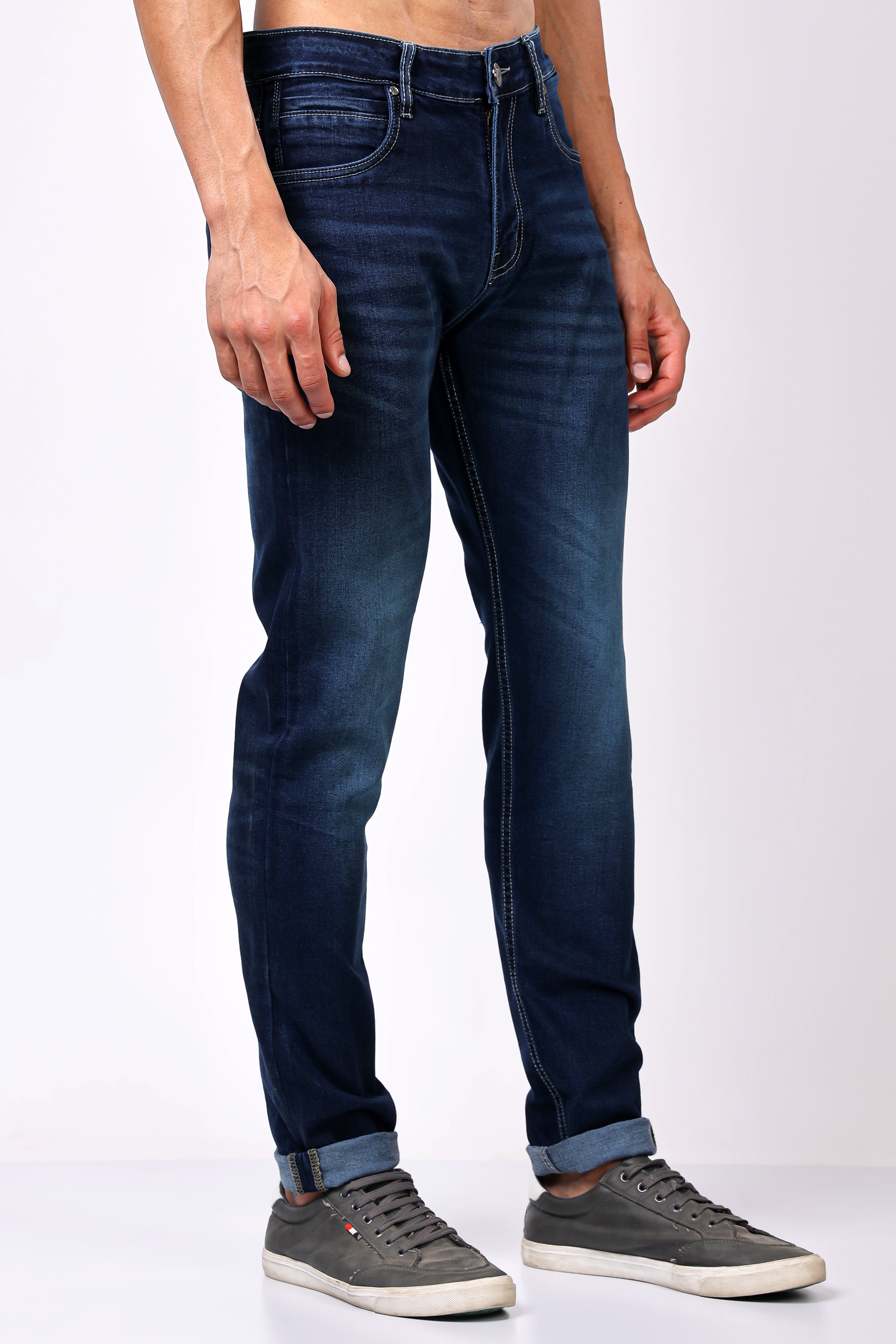 Stylox Slim Fit Denim Jeans - Dark Blue,