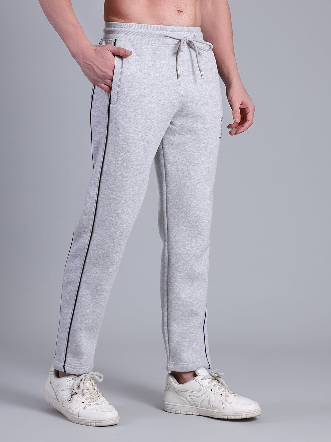 Stylox Men’s Solid Trackpant with Side Piping (Melange) - Stylox