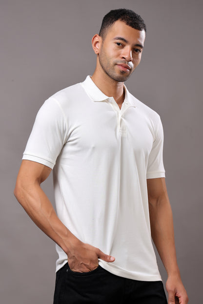 Stylox Men’s Polo Collar Solid T-Shirt - Soft, Breathable &amp; Everyday Wear