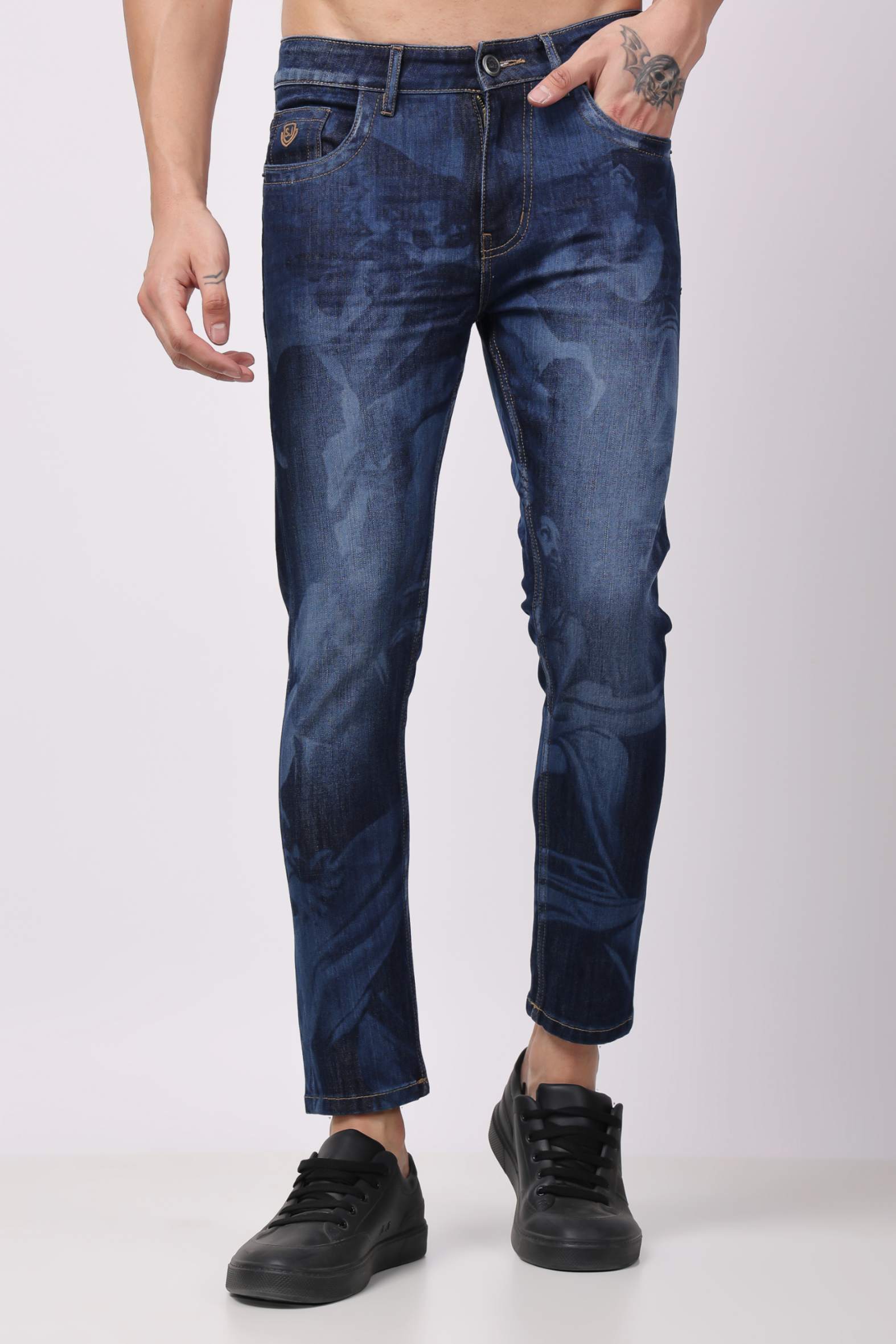 Stylox Men Ankle Fit Denim Jeans - Mid-rise with tapered ankle | Blue |   - 5240-10709 - Stylox