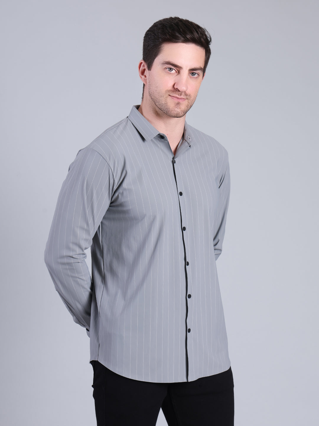 Stylox Men’s Striped Partywear Shirt | Slim Fit Full Sleeve Formal-Casual Shirt For Men