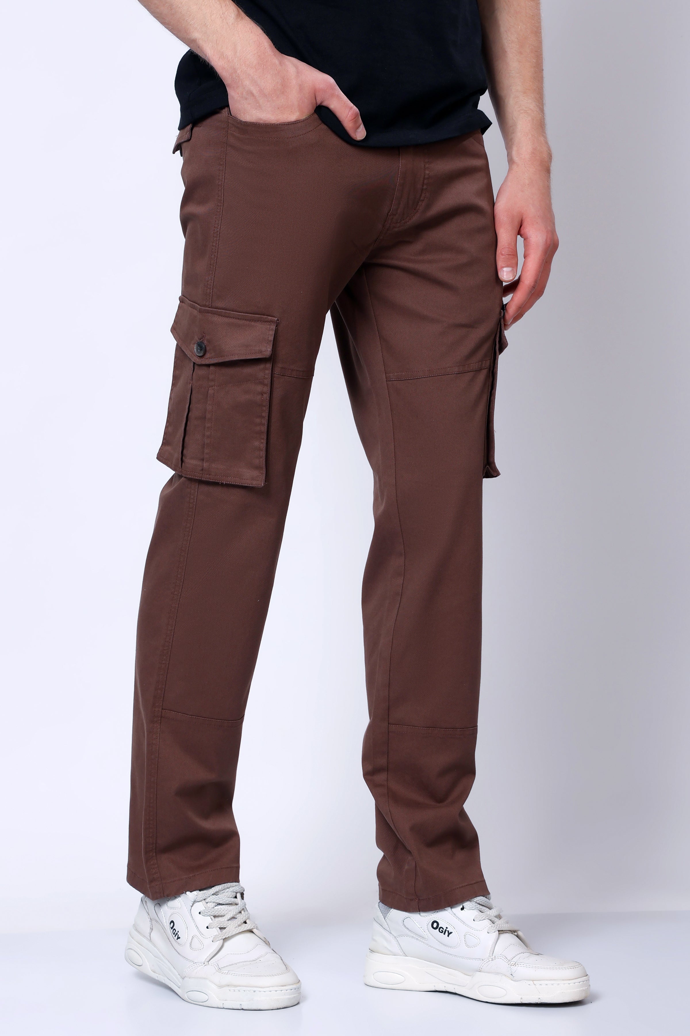 Stylox Men’s Regular Fit Utility Cargo Pants with Multi Pockets - Stylox