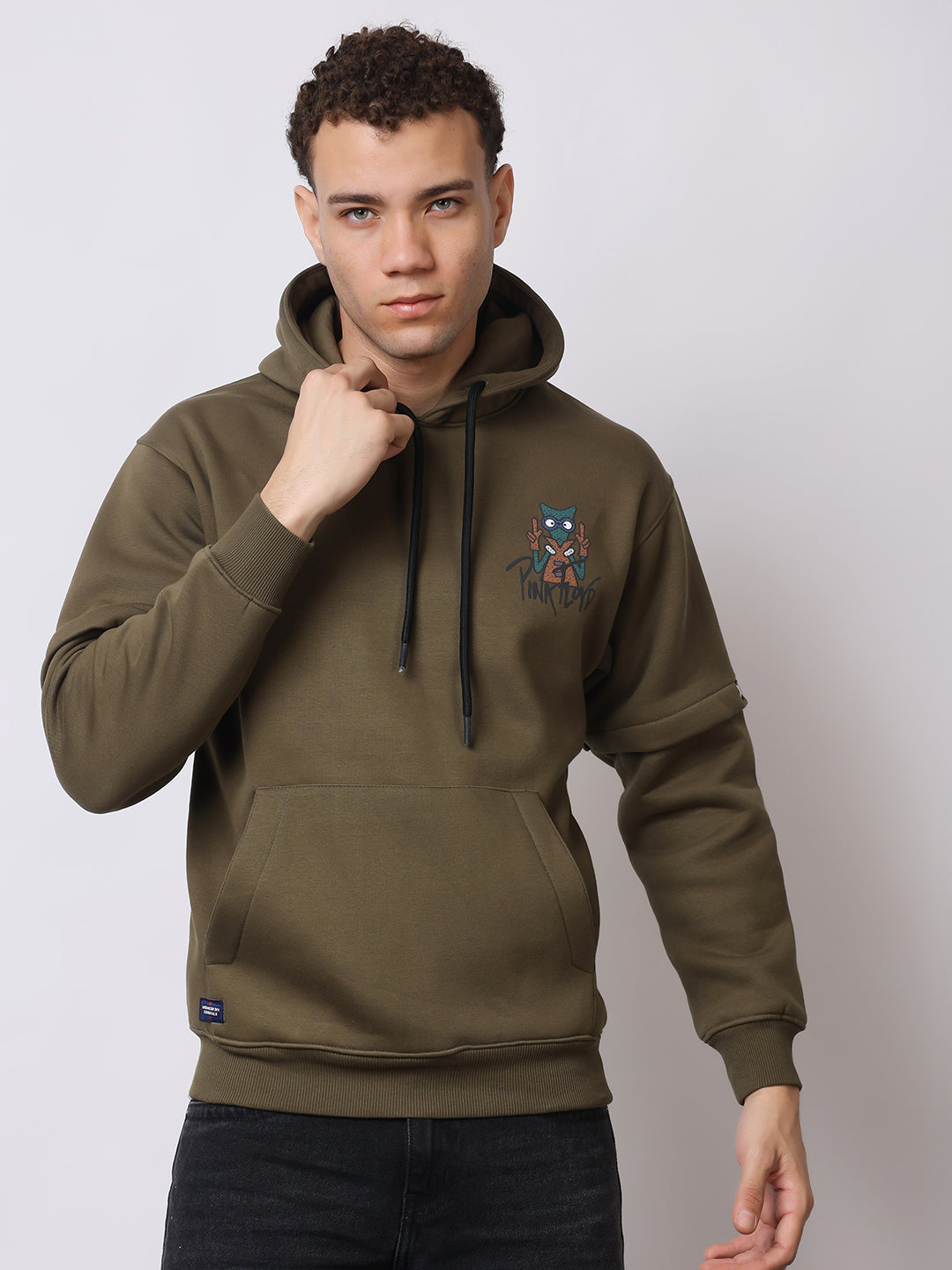 Stylox Men’s Graphic Winter Hoodie – Floyd Printed Pullover with Kangaroo Pocket &amp; Warm Fleece Fabric