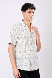 STYLOX HALF SLEEVE FLOWER LEAF PRINT CASUAL SHIRT