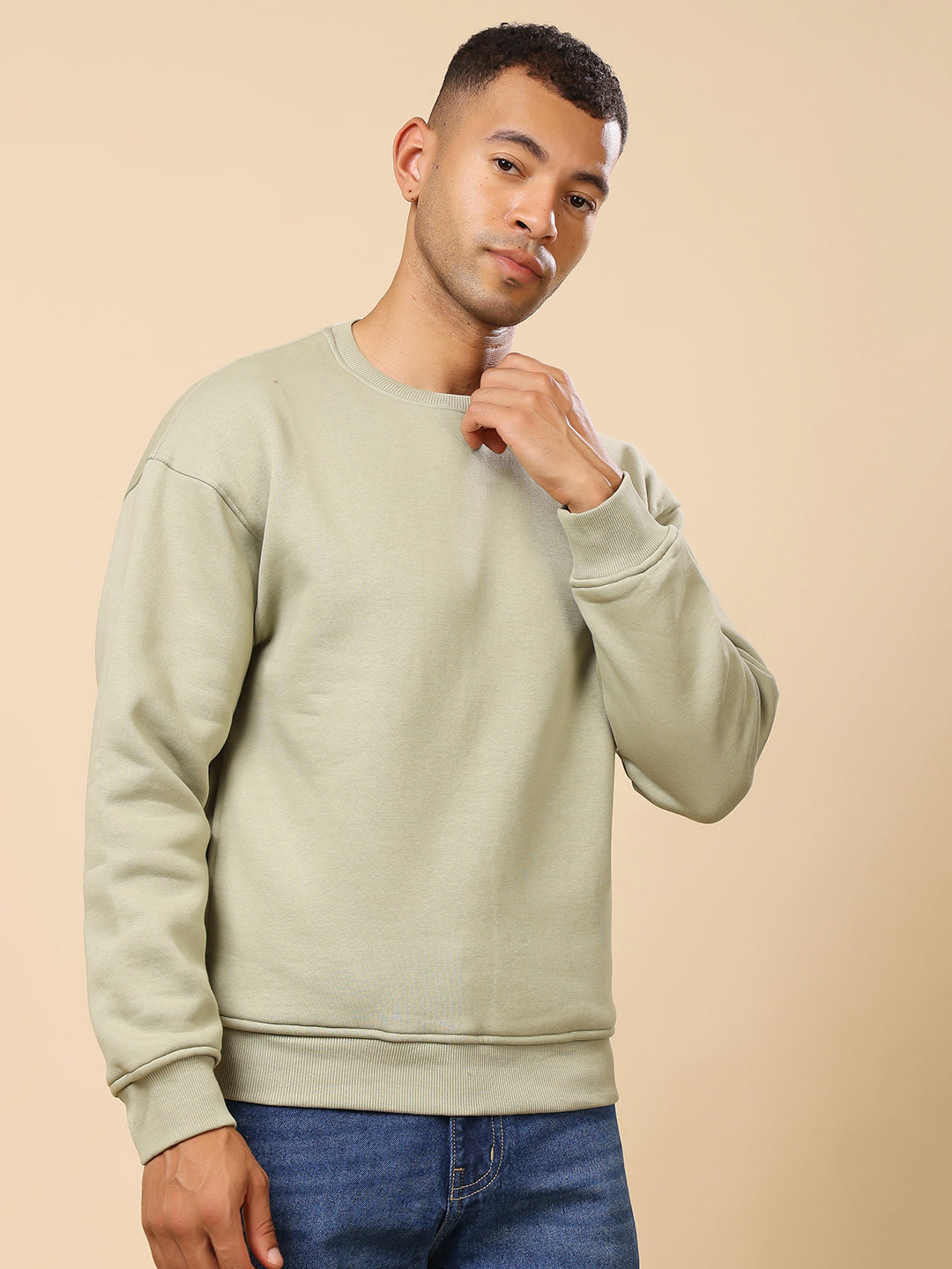 Stylox Men’s Round Neck Full Sleeve Solid Sweatshirt – Minimal Style, Maximum Comfort