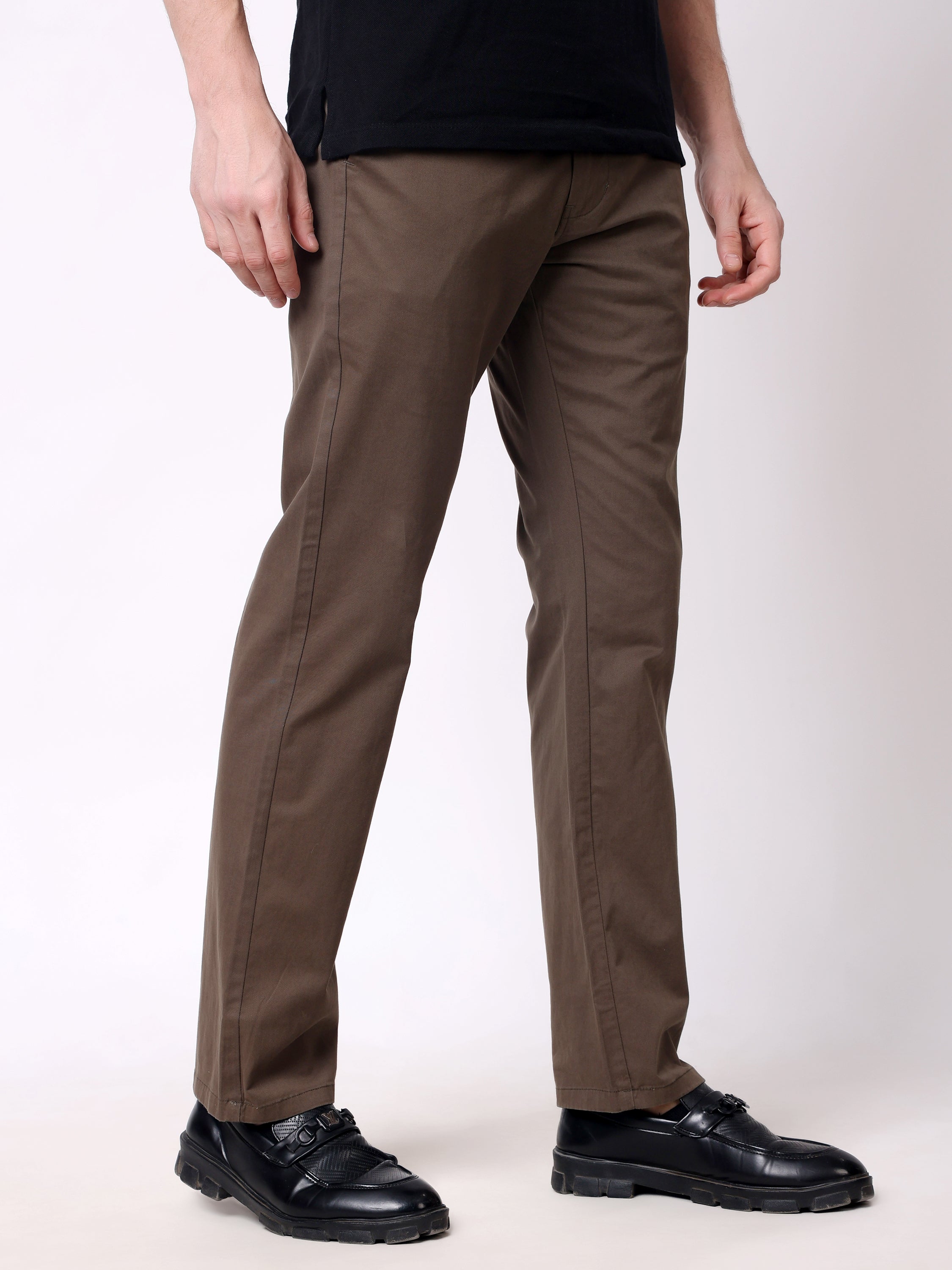 Stylox Men’s Straight Fit Non-Stretch Casual Chinos Trousers - Stylox