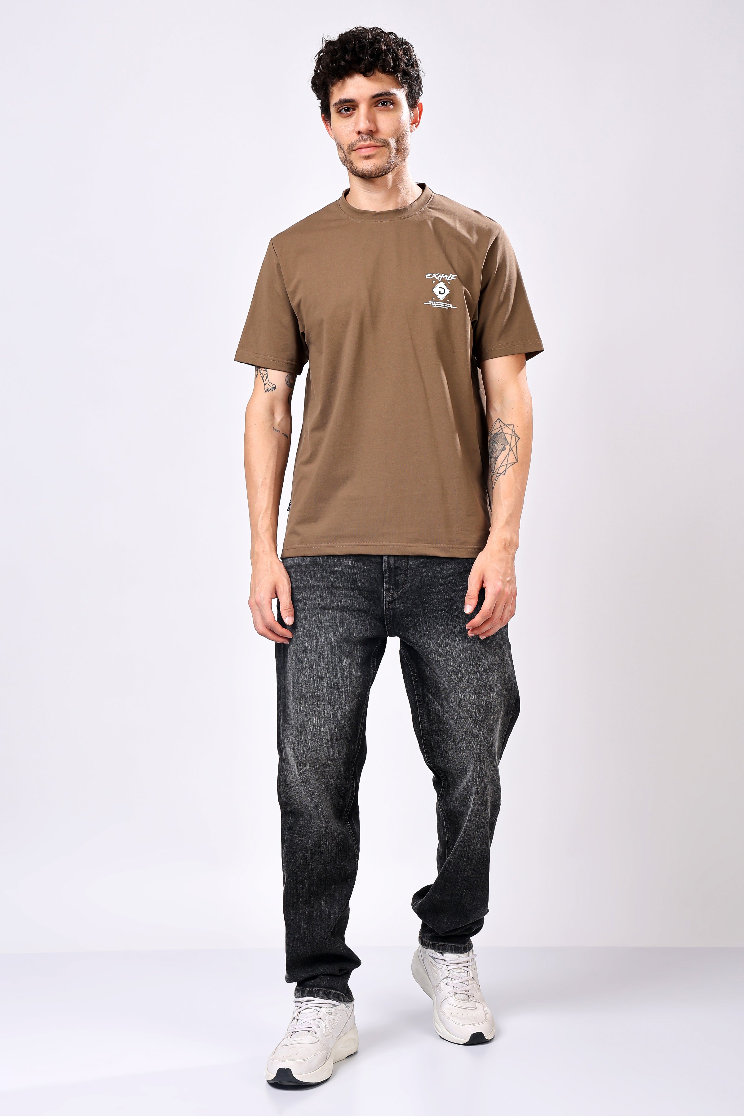 Stylox Men’s Oversized Round Neck Half Sleeve Back Printed T-Shirt | Premium Cotton Loose Fit Graphic Tee for Streetwear