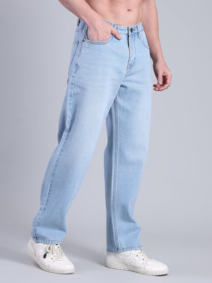 Stylox Men’s Loose Fit Jeans | Relaxed Fit Washed Denim Jeans for Men | Mid-Rise Casual &amp; Streetwear Jeans