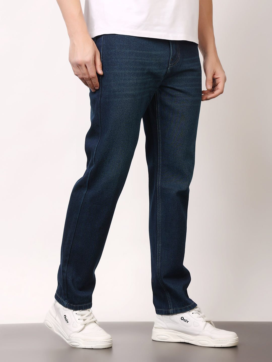Stylox Men’s Relaxed Fit Solid Jeans | Comfortable Denim Casual Wear for Everyday Style (Blue) - Stylox