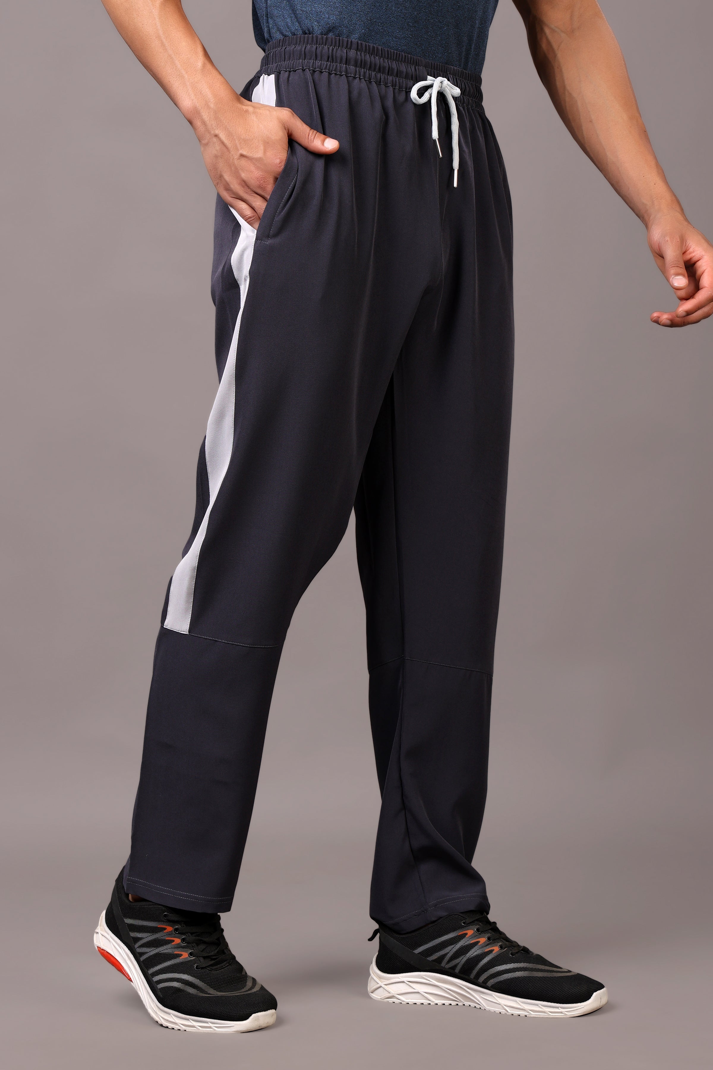 Stylox Classic Men’s Trackpants with Elastic Waist & Side Pockets (Dark Grey) - Stylox