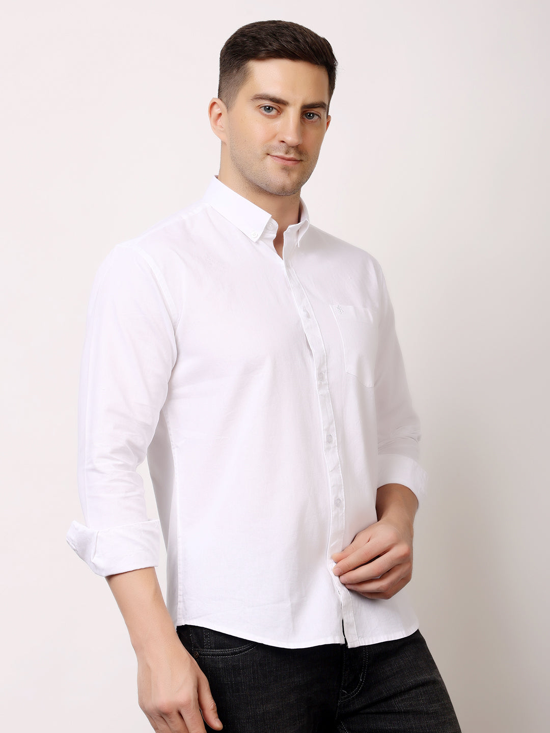 Stylox Men’s Premium Oxford Full Sleeve Solid Shirt | Casual & Formal Wear | Soft Cotton Blend