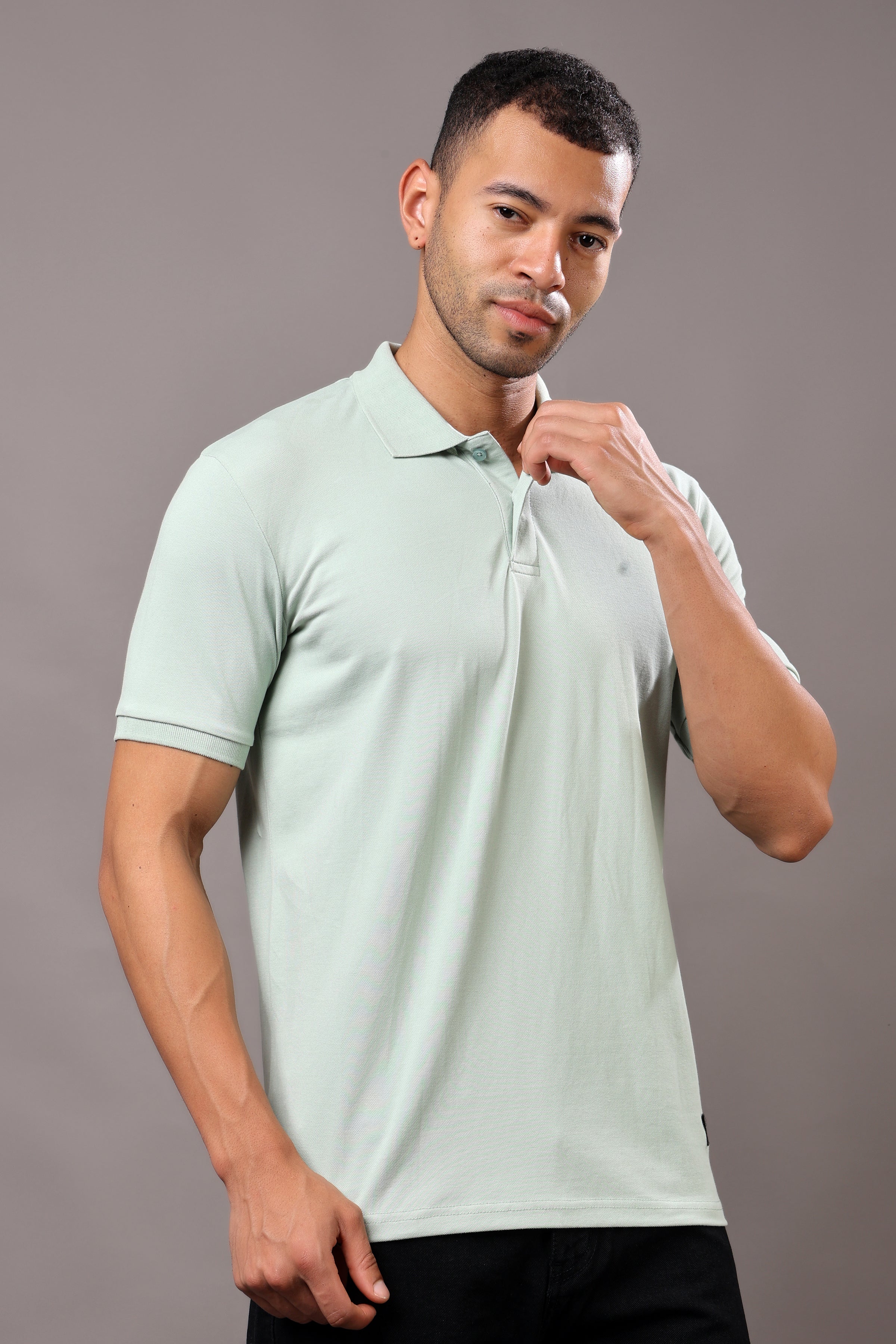 Stylox Men’s Polo Collar Solid T-Shirt - Soft, Breathable & Everyday Wear - Stylox