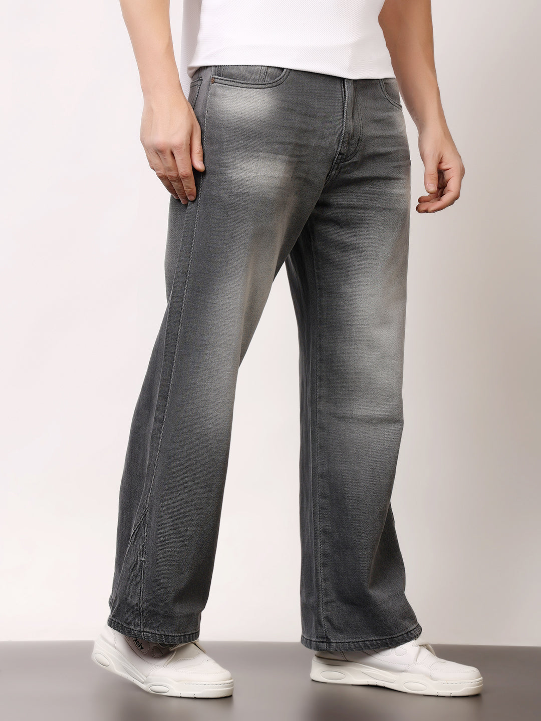 Stylox Men’s Washed Baggy Fit Jeans — Vintage Wash, Relaxed Streetwear Look |J-07