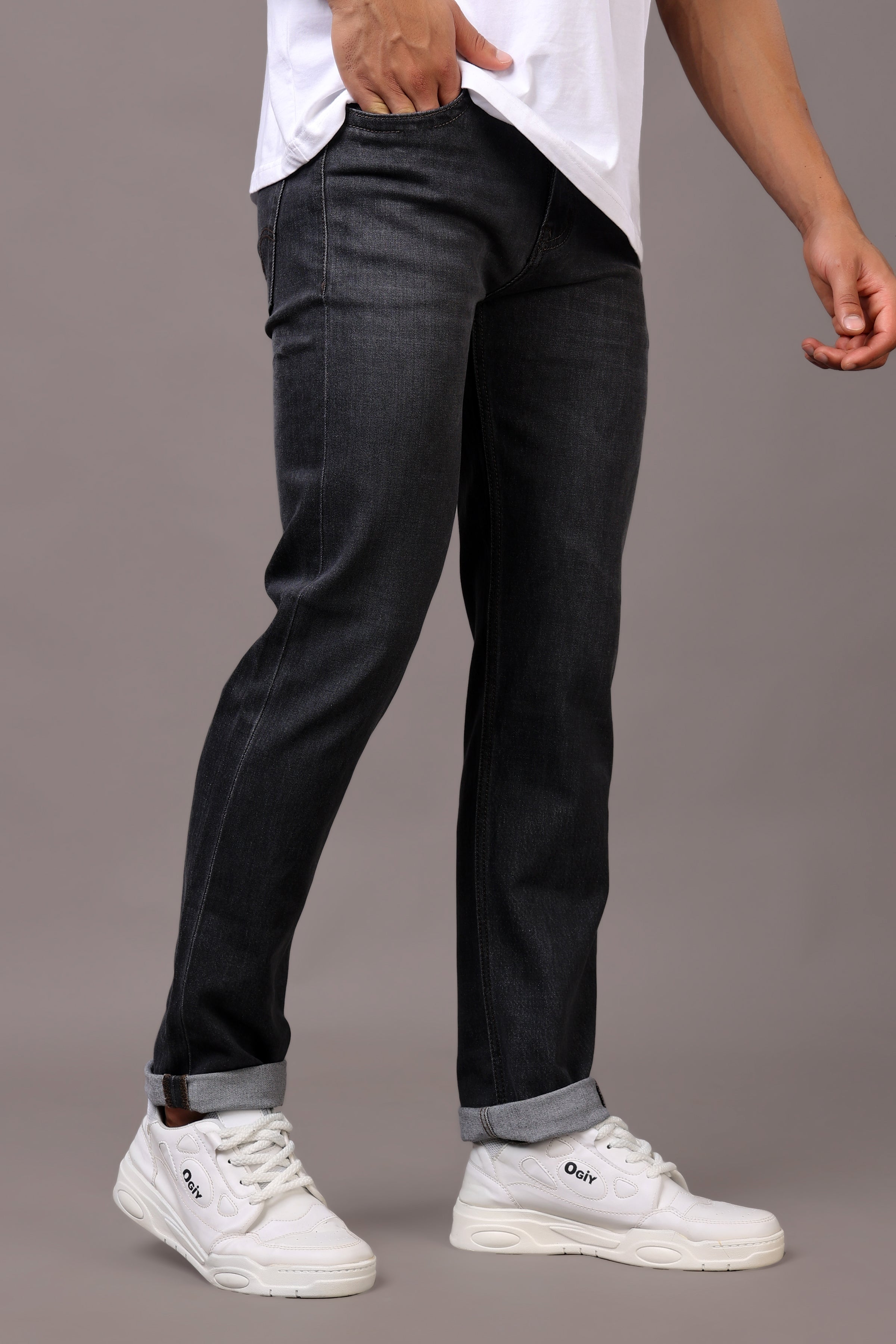 Stylox Men’s Comfort Fit Denim Jeans - Grey, Mid Dark Grey & Dark Grey ,
