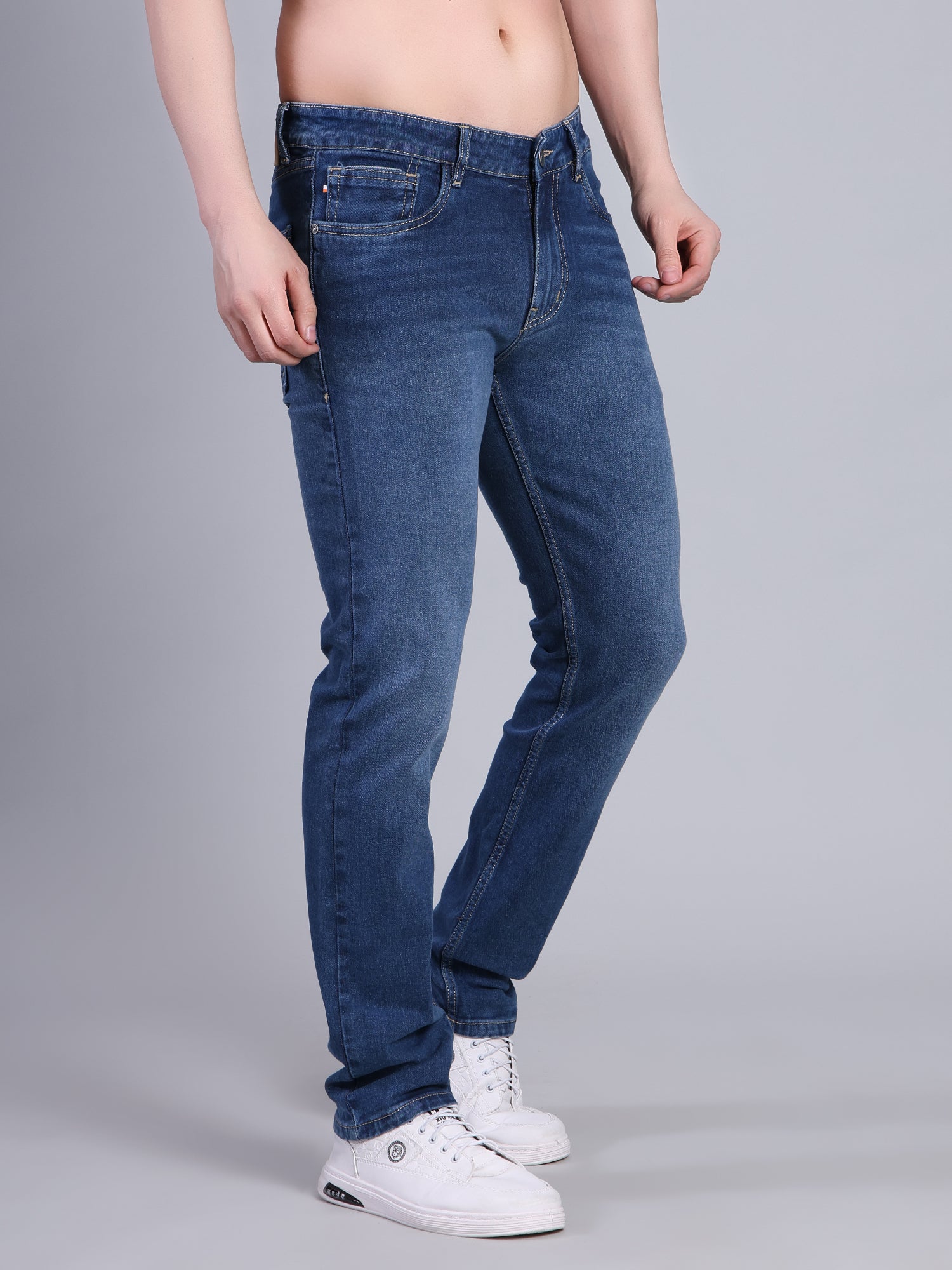 Stylox Men’s Slim Fit Mid Rise Stretchable Casual Denim Jeans-Blue - Stylox