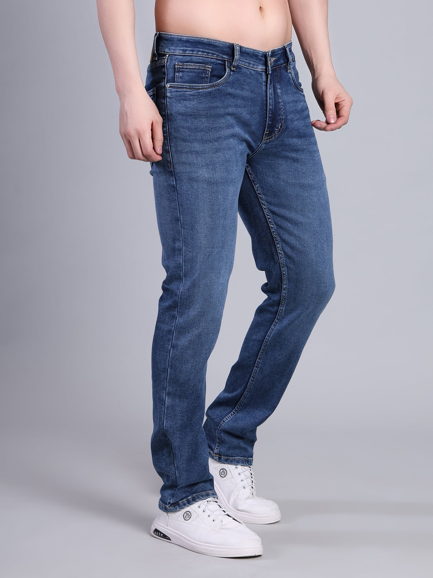 Stylox Men’s Slim Fit Stretchable Denim Jeans-Dark Blue - Stylox