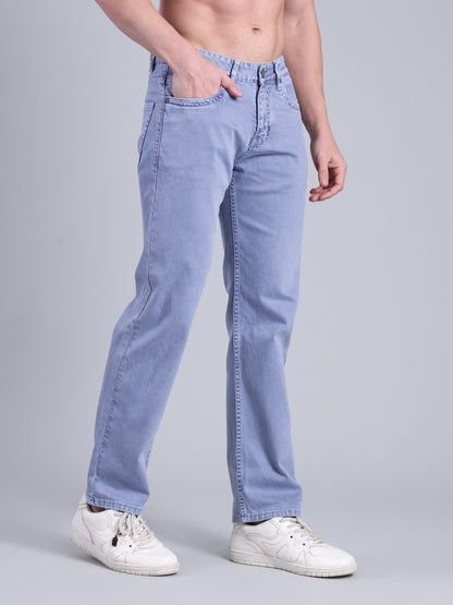 Stylox Men’s Comfort Fit Jeans | Mid Rise Straight Leg Washed Denim for Everyday Wear