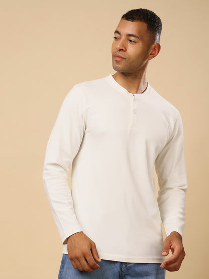 Stylox Men’s Henley Neck Full Sleeve Solid T-Shirt – Casual &amp; Stylish Everyday Wear