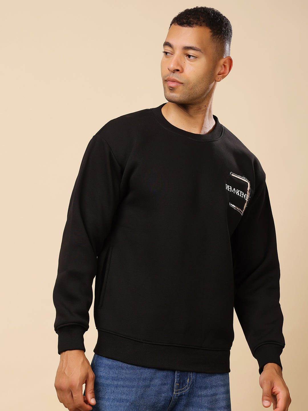 Stylox Men’s Printed Round Neck Sweatshirt – Casual Comfort with Trendy Prints - Stylox