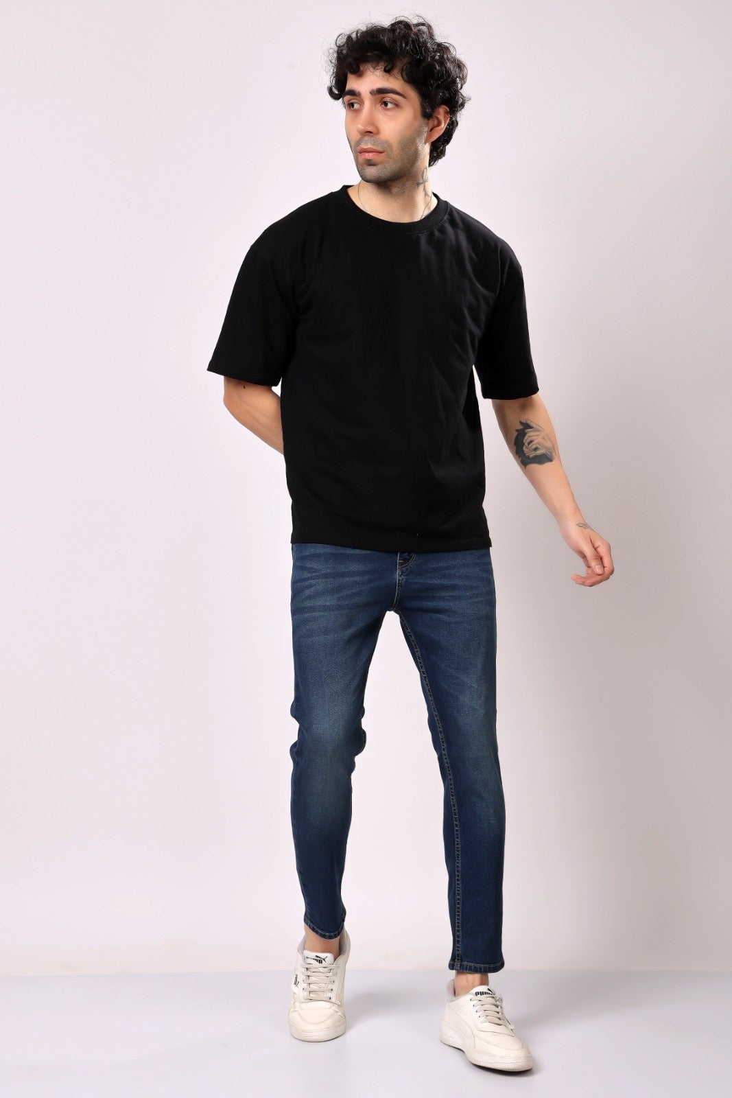 STYLOX Menâ€™s Dark Blue Ankle Fit Jeans - Premium Denim, - Stylox