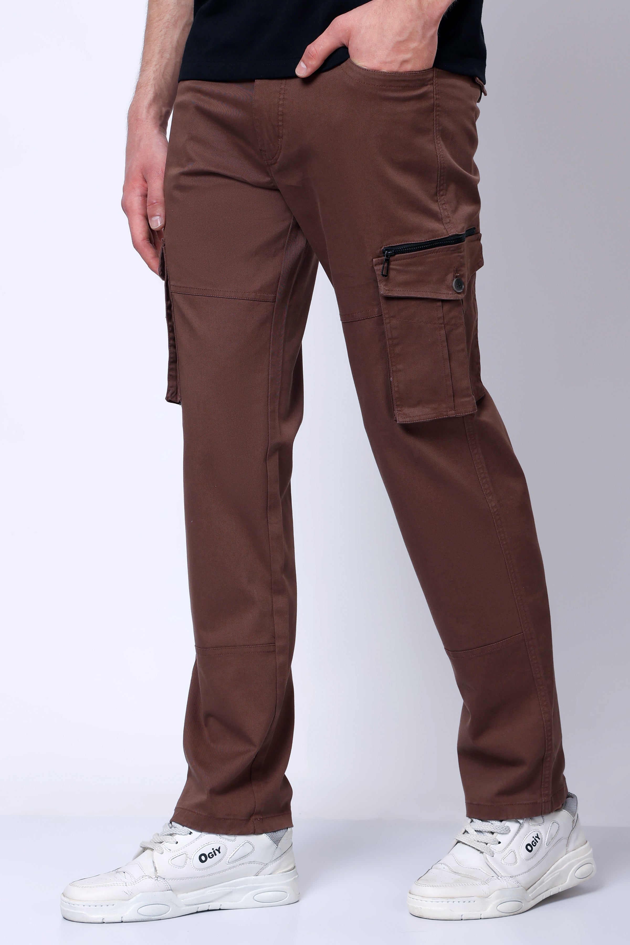 Stylox Men’s Regular Fit Utility Cargo Pants with Multi Pockets - Stylox