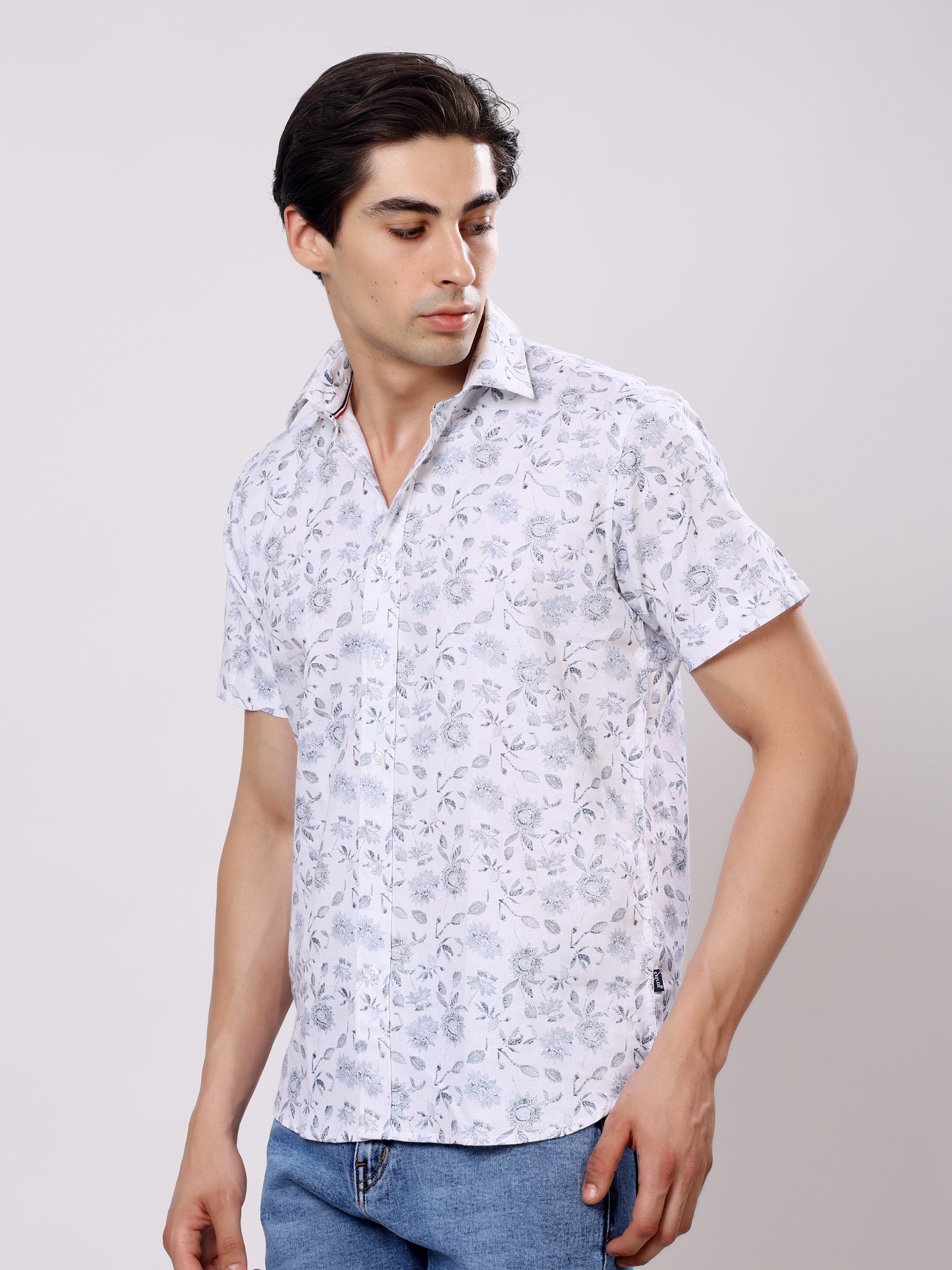 Stylox Men’s Regular Fit Half Sleeve Stylish Floral Printed Casual Summer Shirt - Stylox