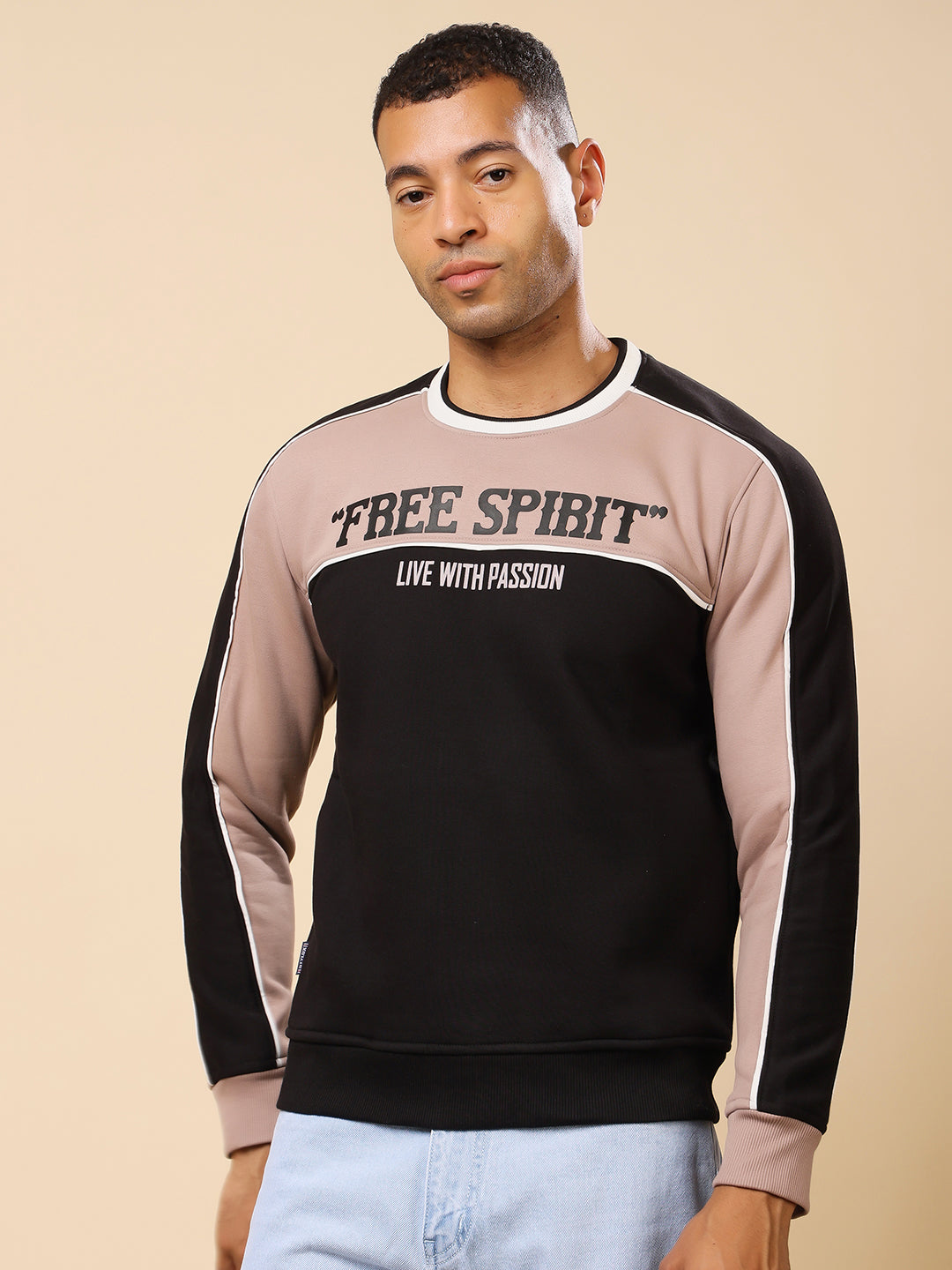 Stylox Regular Fit Men’s Printed Round Neck Sweatshirt – Casual Comfort with Trendy Prints