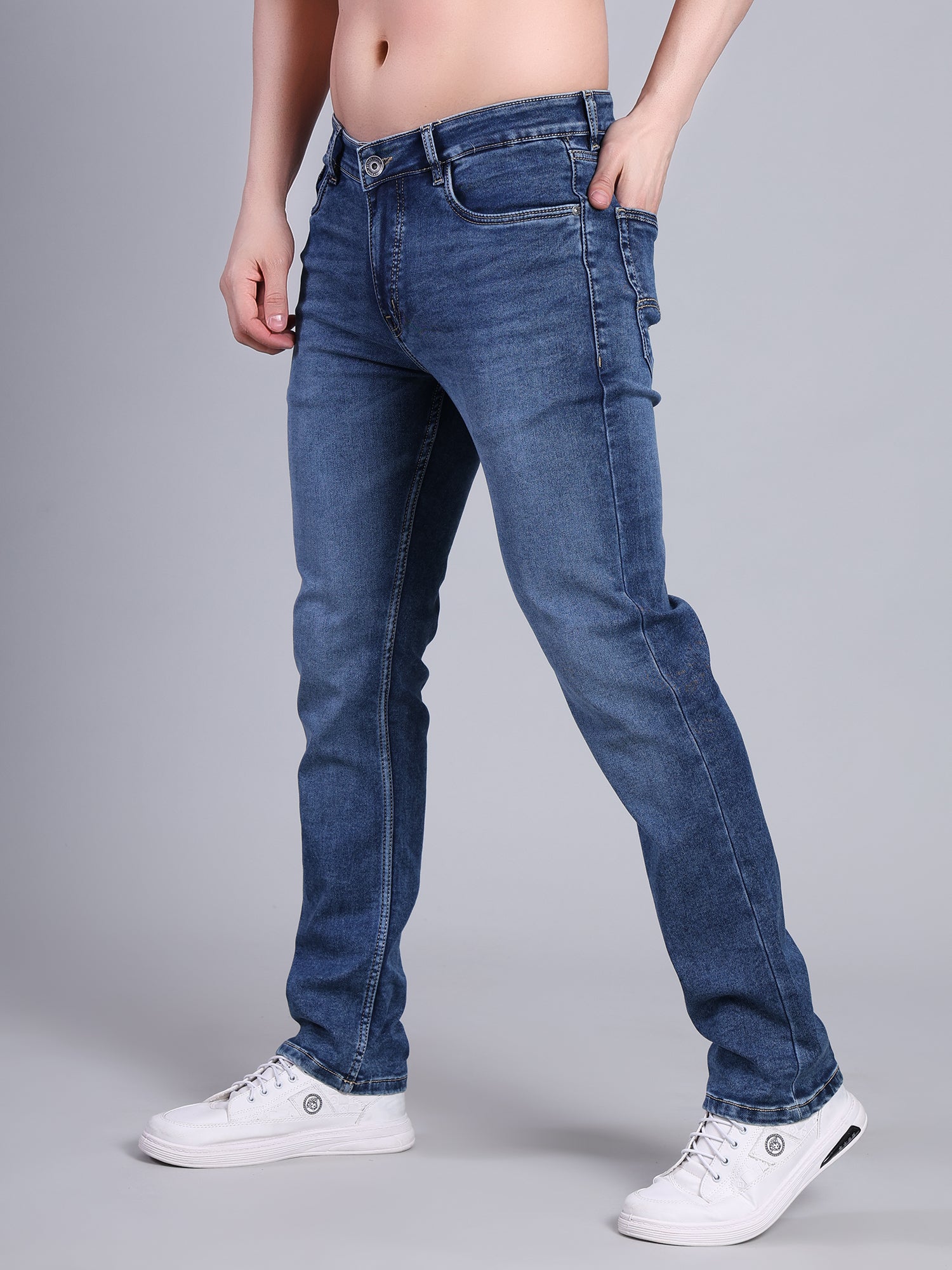Stylox Men’s Slim Fit Stretchable Denim Jeans-Dark Blue - Stylox
