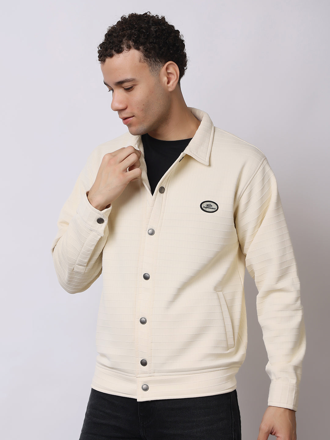 Stylox Men’s Textured Button-Down Shacket – Lightweight Casual Jacket for Winter &amp; Fall