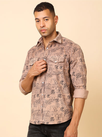 Stylox Regular Fit Full Sleeve Printed Shirt for Men