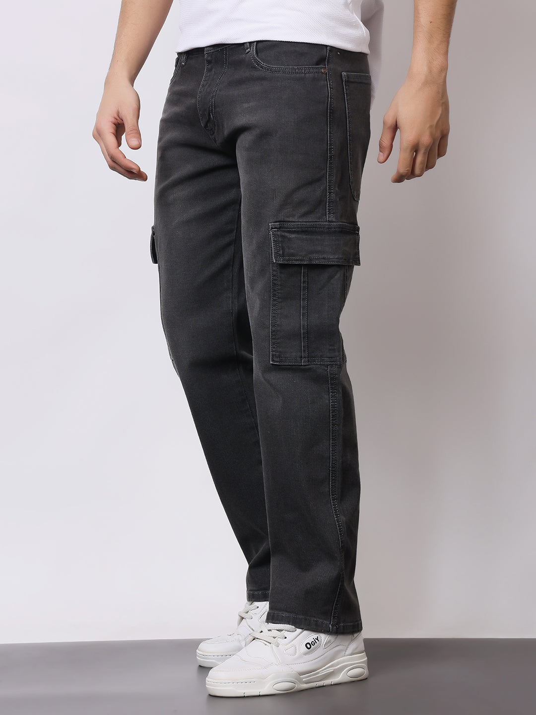 Stylox Men’s Regular Fit Cargo Jeans | Multi-Pocket Denim Cargo Pants for Casual &amp; Streetwear Style - Stylox