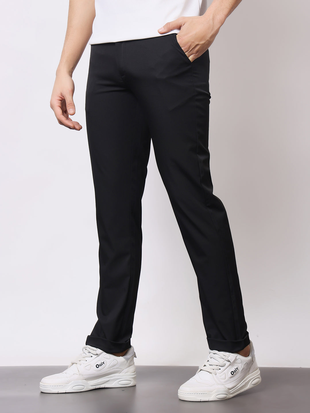 Stylox Men’s Premium Regular Fit Stretch Trousers – Formal & Casual Pants | Wrinkle-Free Office Wear - Stylox