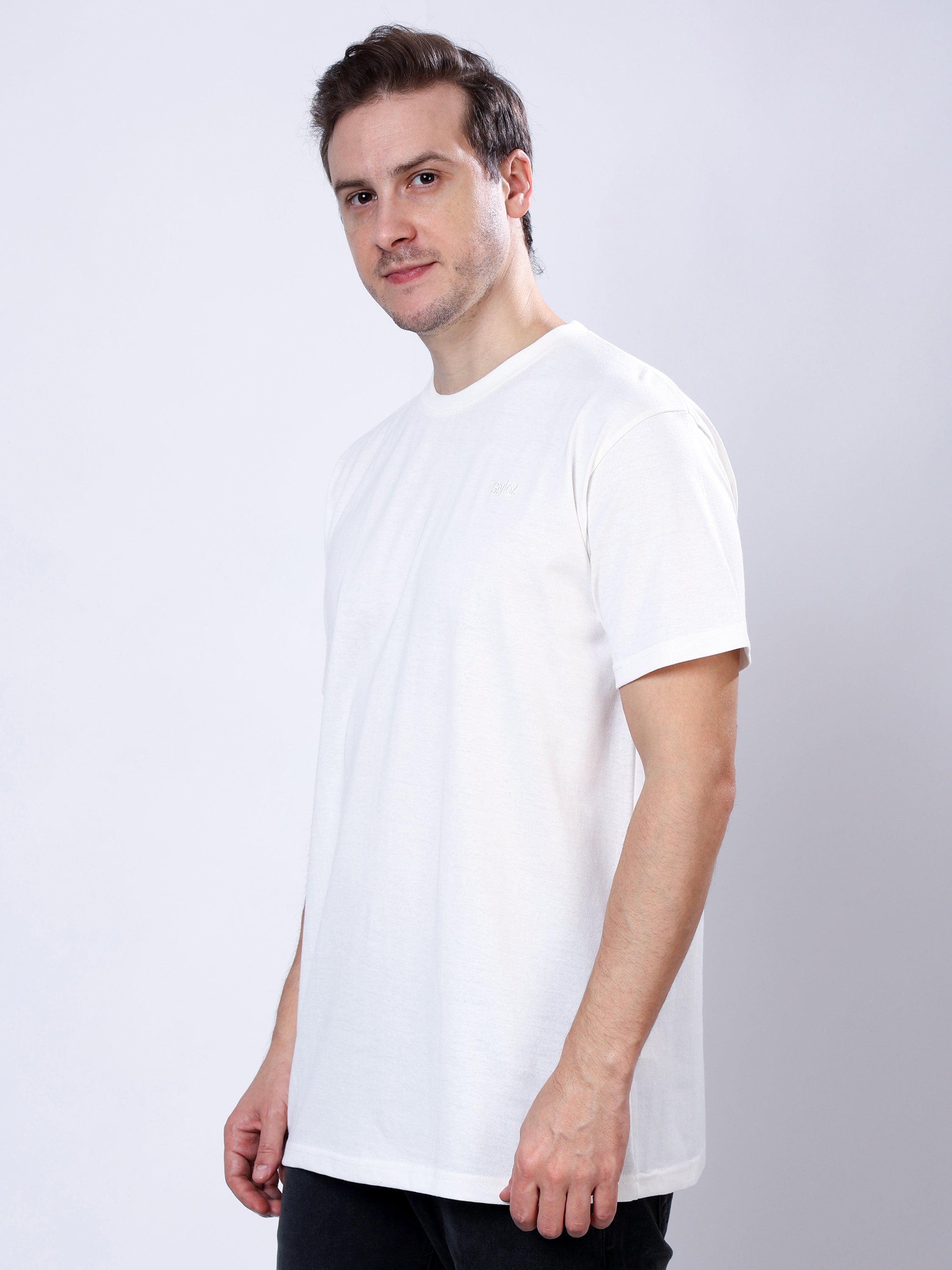 Stylox Men’s Solid Round Neck T-Shirt | Classic Cotton Casual Crew Neck Tee - Stylox