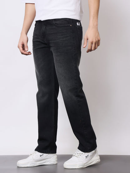 Stylox Men’s Relaxed Fit Dusty Black Jeans | Black Straight Fit Denim for Everyday Casual &amp; Streetwear Style - Stylox