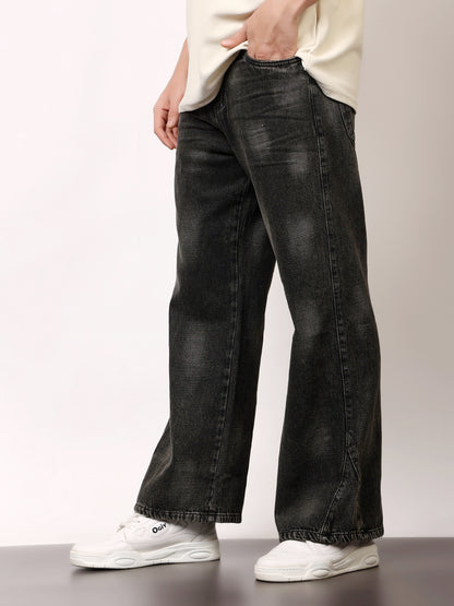 Stylox Men’s Washed Stretchable Baggy Fit Jeans – Loose Fit Vintage Denim for Casual &amp; Streetwear