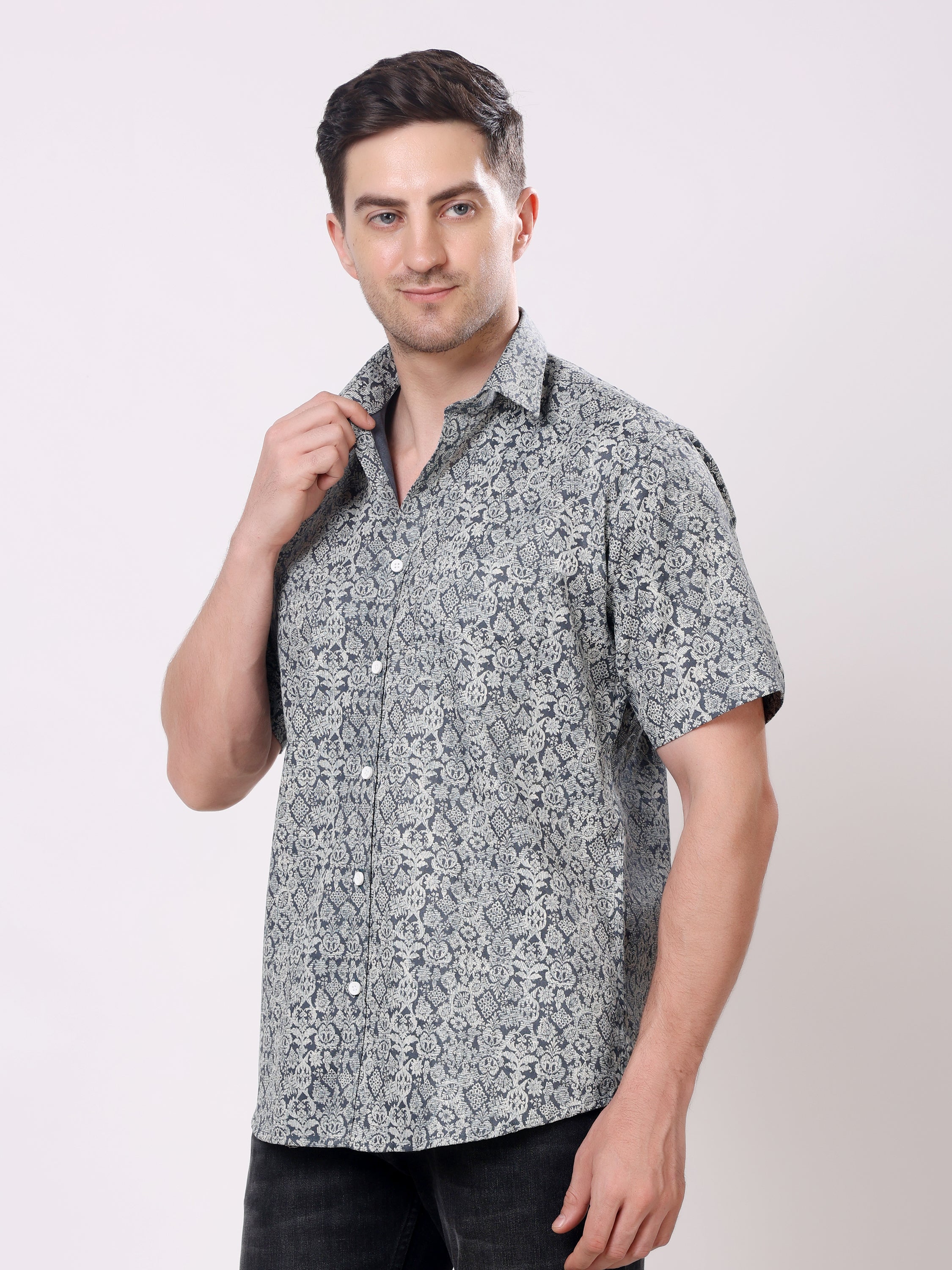 Stylox Men’s Regular Fit Half Sleeve Floral Printed Casual Stylish Summer Shirt - Stylox