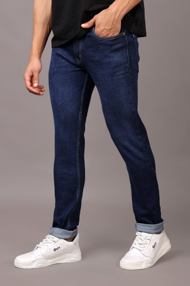 Stylox Slim Fit Jeans for Men's Dark Blue