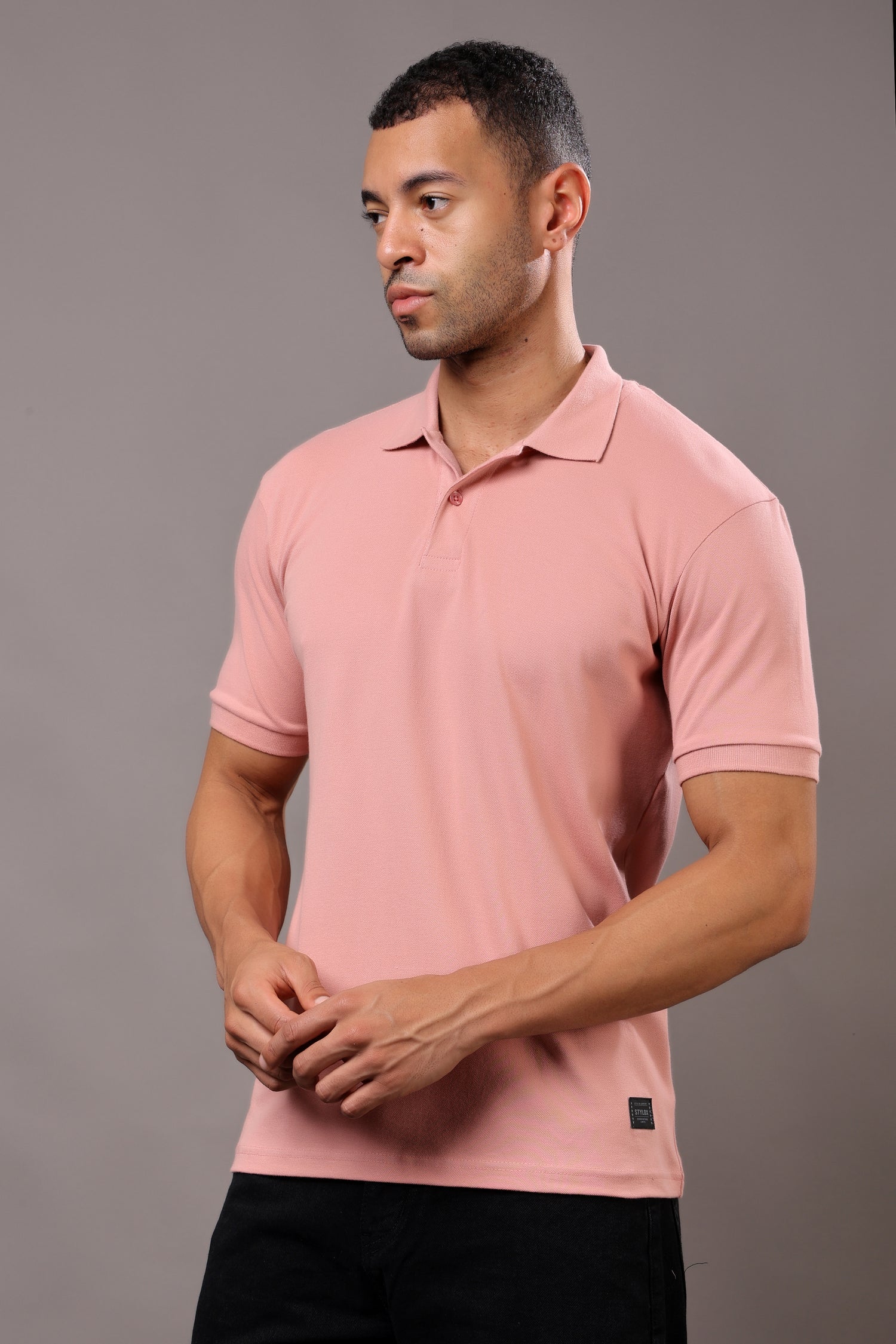 Stylox Men’s Polo Collar Solid T-Shirt - Soft, Breathable &amp; Everyday Wear