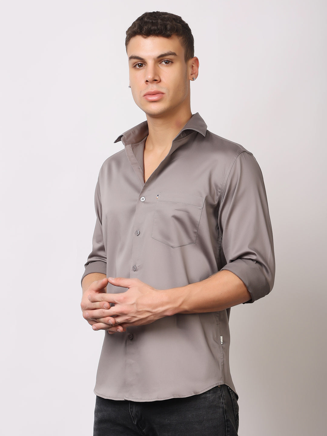 Stylox Men's Full Sleeve Solid Partywear Casual Shirt – Premium Shine Finish Cotton Blend Regular Fit Shirt for Stylish Evening & Occasion Wear - Stylox