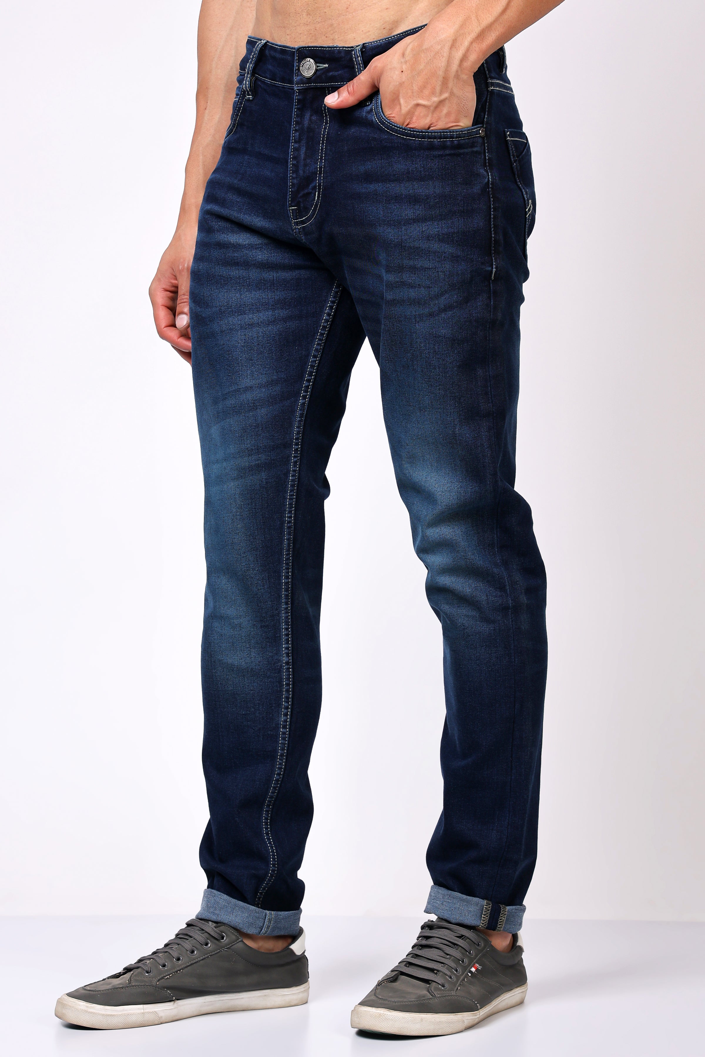 Stylox Slim Fit Denim Jeans - Dark Blue,