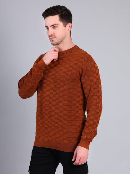 Stylox Men’s Textured Winter Sweater | Crew Neck Full Sleeve Knit Pullover | Premium Casual Wear