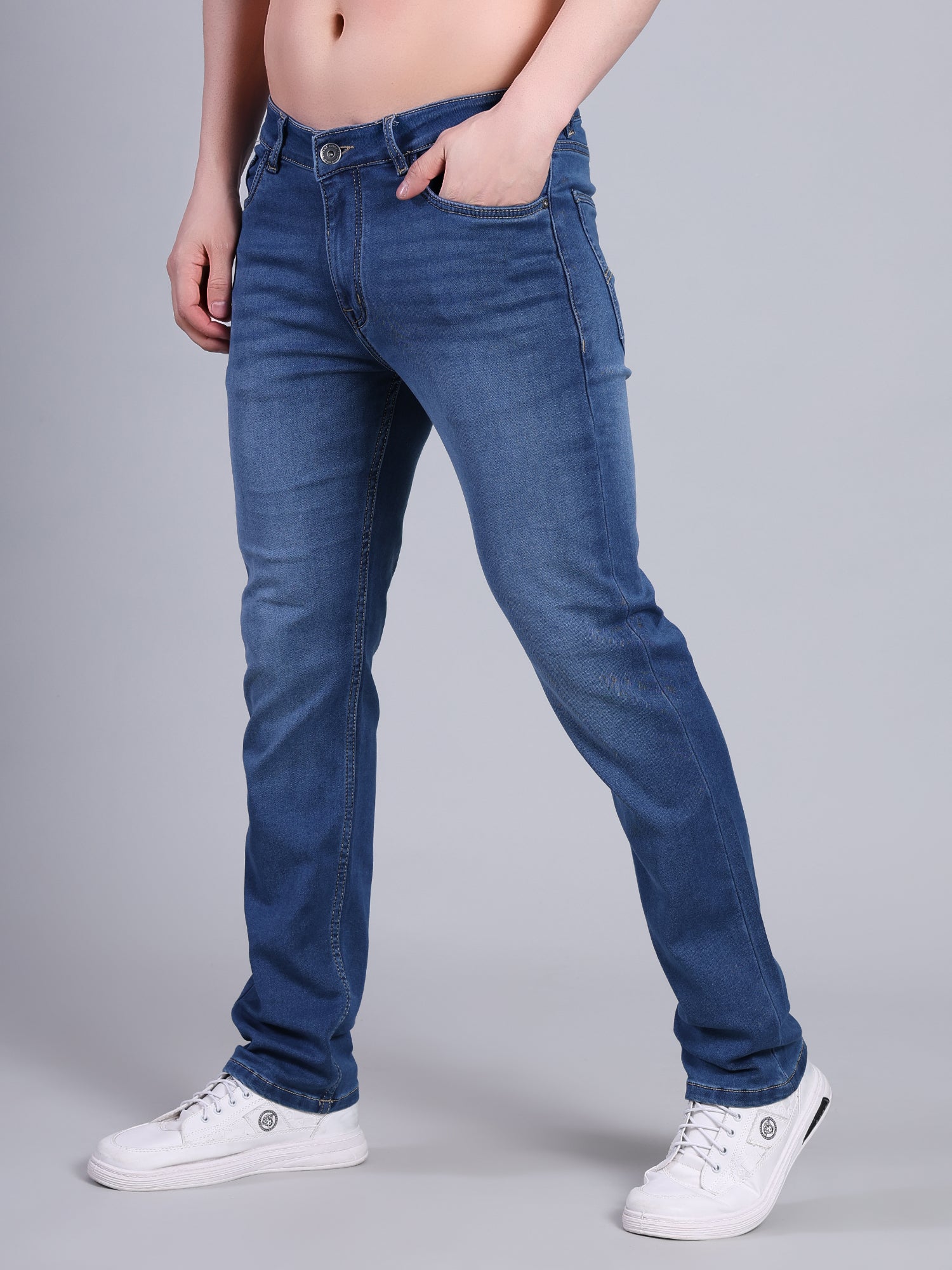 Stylox Men’s Slim Fit Stretchable Denim Jeans-Light Blue - Stylox