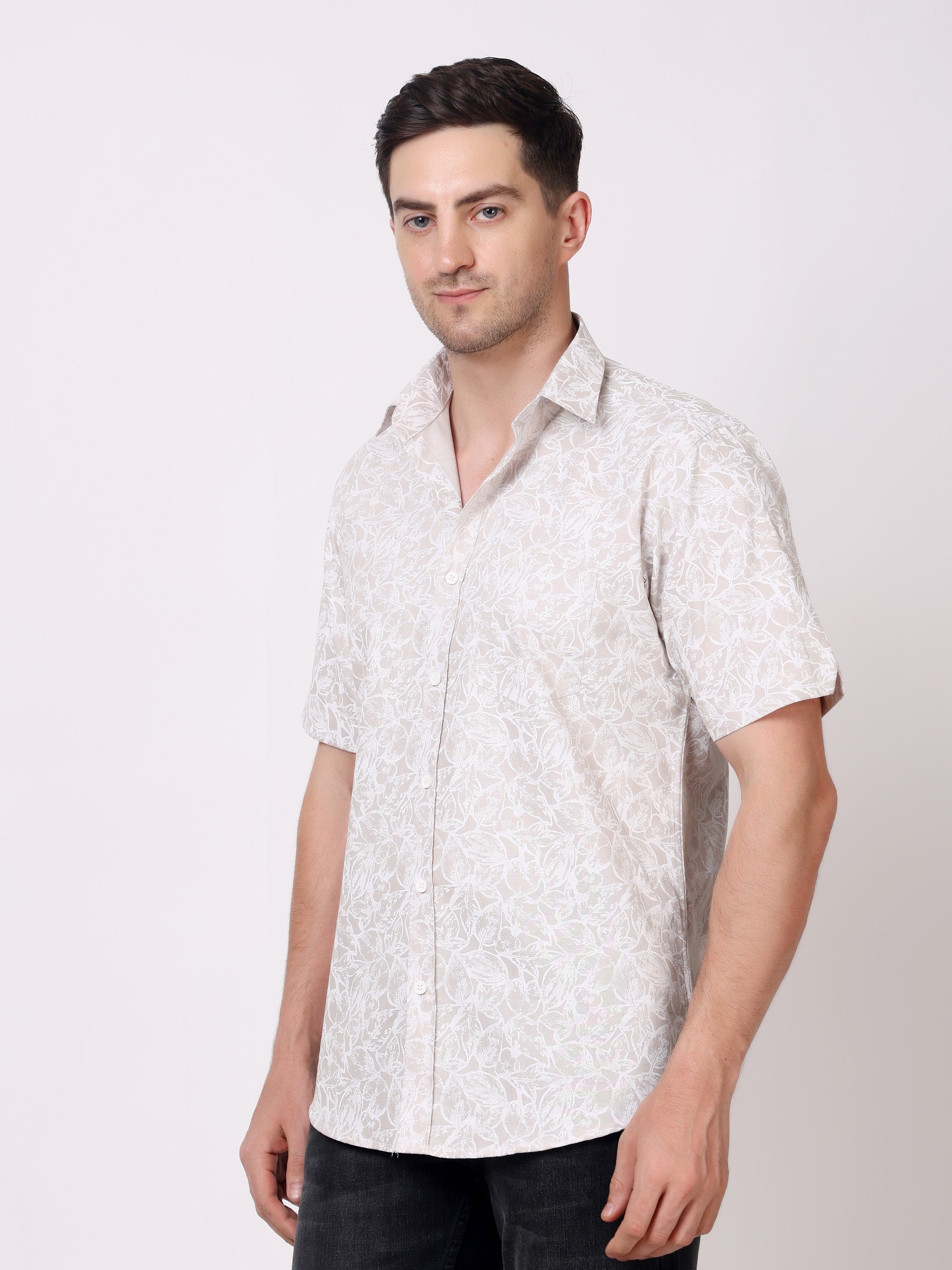 Stylox Men’s Regular Fit Half Sleeve Floral Printed Casual Summer Shirt - Stylox