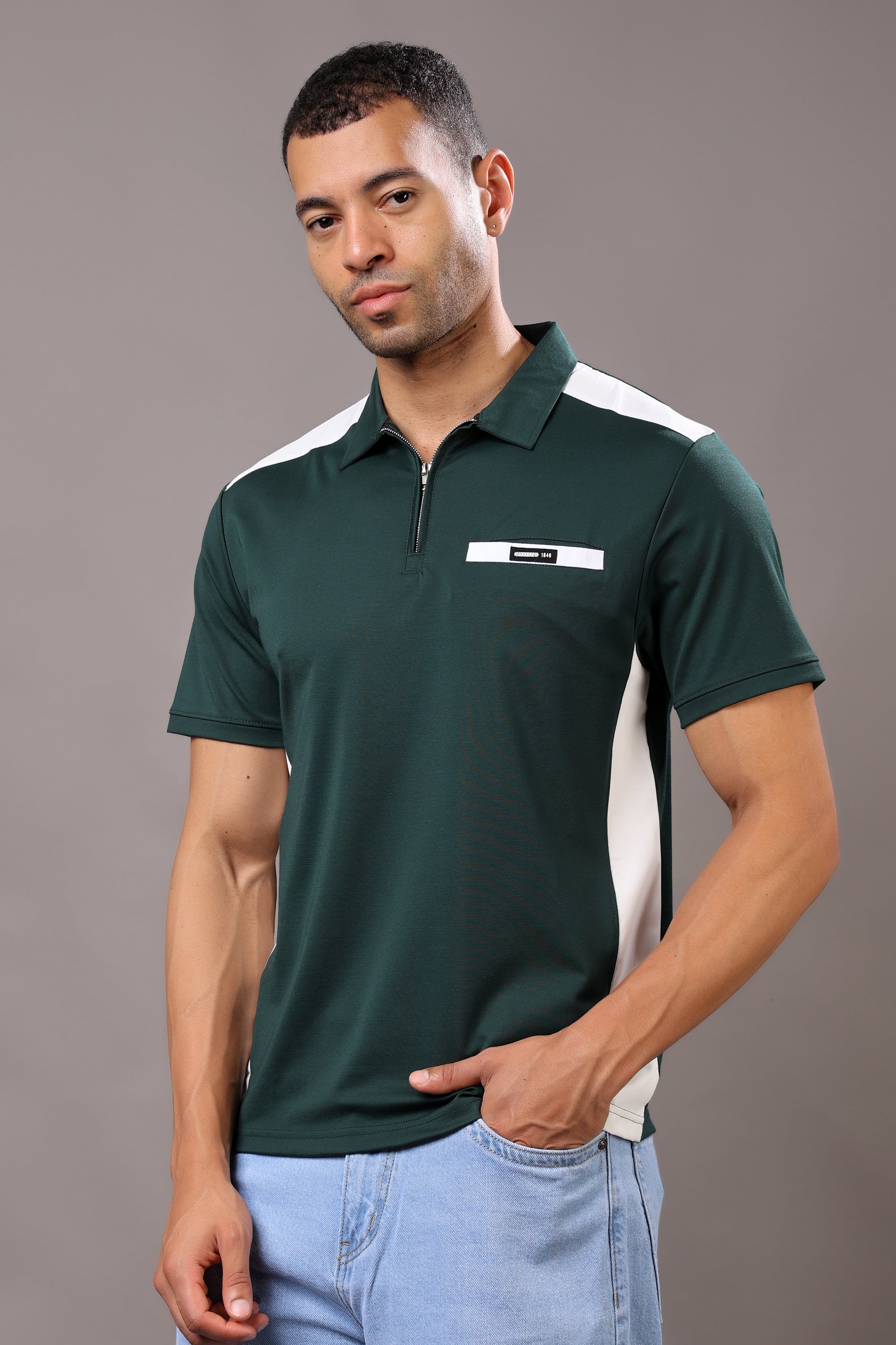 Stylox Men's Solid Polo Collar T-Shirt - Stylox