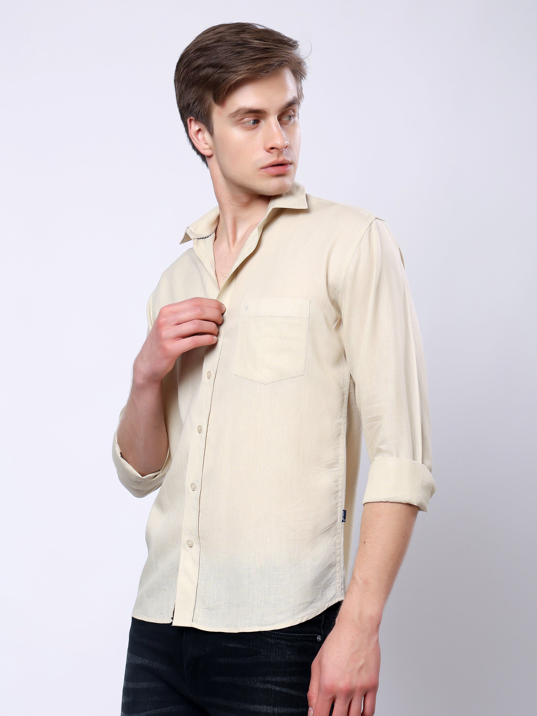 Stylox Men’s Regular Fit Full Sleeve Solid Casual Shirt - Stylox