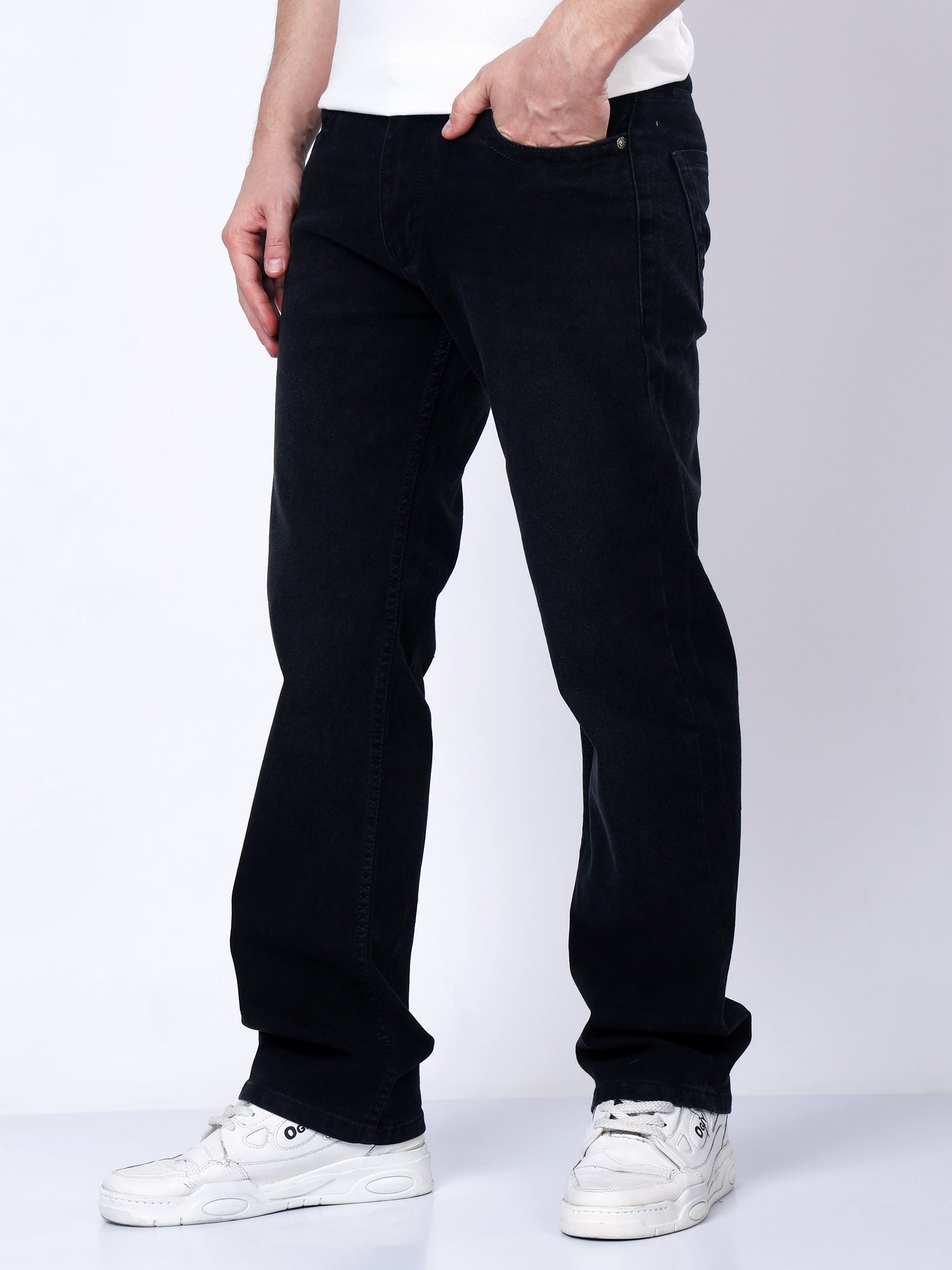 Stylox Men’s Mid-Rise Comfort Fit Stretchable Mid Grey Denim Jeans - Stylox